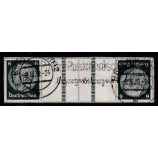 ALEMANIA 1934 ESTAMPILLAS SE-TENANT ZUSAMMENDRUCKE USADAS QUE SON MUCHO MAS RARAS MICHEL Kz 22.6.2 EN FRAGMENTO 20 €